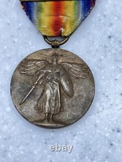 WW1 VICTORY MEDAL 3 CAMPAIGN BARS Vintage Military Memorabilia World War One