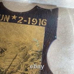 WW1 Verdun 1916 Trench Art Plaque French Poilus Photo Antique War Relic