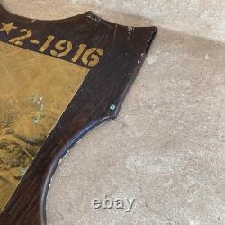 WW1 Verdun 1916 Trench Art Plaque French Poilus Photo Antique War Relic