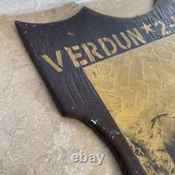 WW1 Verdun 1916 Trench Art Plaque French Poilus Photo Antique War Relic