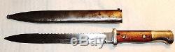 WW1 WW2 Prussian German K98 M1884/98 Sawback spike bayonet Mauser, great shape