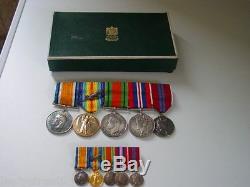 WW1 WW2 QUEENS CORONATION MEDAL GROUP AND DRESS MEDAL GROUP 2 LT JF OBRIEN RE