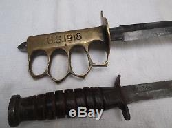 WW1 & WW2 Trench Knives / U. S. 1918 Au Lion & U. S. M3 UTICA / 100% Original
