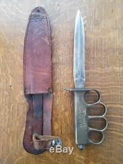 WW1 WWI Trench Knife L. F. & C. U. S. 1918 Fixed Blade Fighting Army Knife Dagger