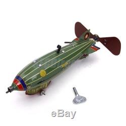 WW1 Wind Up Iron Airship ZEPPELIN Clockwork Toy Model COLLECTOR Gift
