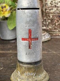 WW1 World War 1 Red Cross Collection Money Bank 1914-1918 Trench Art Style