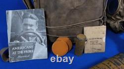 WW1 World War 1 US Corrected English Type Box Respirator Gas Mask 1918 With Bag