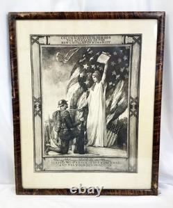 WW1 Wounded in Action Certificate Geroge 142 Framed