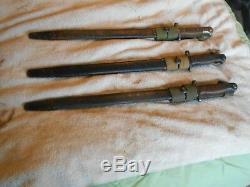WW1 british enfield rifle No. 1 Mk. 3 SMLE pattern 1907 bayonet w scabbard & frog