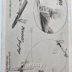 WW1 fighter pilot ace aviation Adolphe Pegoud plane postcard acrobatic stuntman