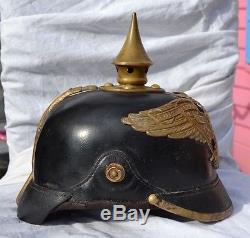 WW1 garde pickelhaube german prussian helmet m95 original antique relic helmet