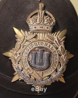 WW1 or Earlier English Devonshire Regiment Dress Pickelhaube Helmet in Tin Box