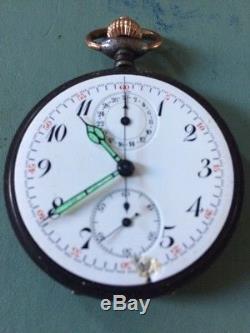 WW1 period Swiss gun metal cased chronometer pocket watch