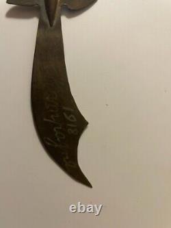 WW1 trench Art Knife Engraved Blade 1918 Champagne