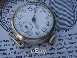 WW1 trench military wrist watch silver red 12 working Swiss project European