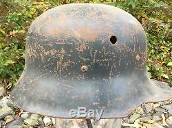 WW2 M35 & WW1 M16 German Helmets with WW2 capture papers 44th Infantry