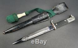 WWII German dagger sword leather frog WWI belt K98 bayonet parade dress ENGRAVED