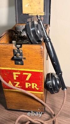 WWI 1917 Army Signal Corps Field Camp Working Radio VG Clean