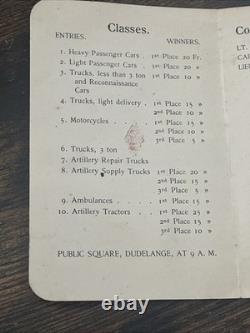 WWI 1919 Original Luxemburg Motor Show Bulletin, Chevron, Red Diamond Collar Tab