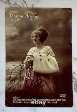 WWI 1919 US Army Soldiers Mail Bonne Année France Postcard-RMI/AEF Cancellations