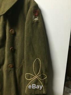 WWI 2nd Army Officers Great Coat- Named