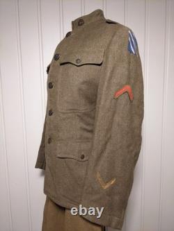 WWI 3rd ID 7th Infantry 2 Uniform set w letters NAMED WIA