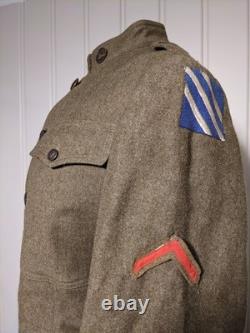 WWI 3rd ID 7th Infantry 2 Uniform set w letters NAMED WIA