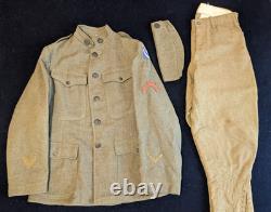 WWI 3rd ID 7th Infantry 2 Uniform set w letters NAMED WIA