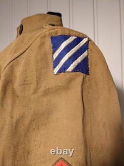 WWI 3rd ID 7th Infantry 2 Uniform set w letters NAMED WIA