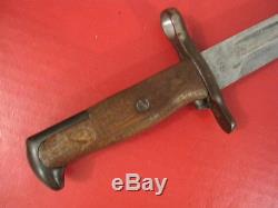 WWI AEF US ARMY M1905 Bayonet Marked RIA 1906 withM1905 2nd Pat Leather Scabbard