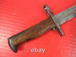WWI AEF US ARMY M1905 Bayonet Marked SA 1914 withM1905 Modified Leather Scabbard