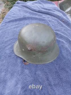 WWI Austrian Hungarian Empire Combat Helmet Original Paint Liner Chinstrap