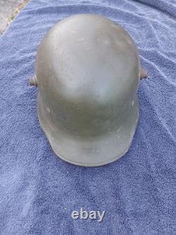 WWI Austrian Hungarian Empire Combat Helmet Original Paint Liner Chinstrap