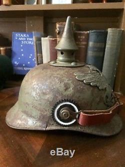 WWI Baden Ersatz Steel Pickelhaube Helmet RARE Complete German