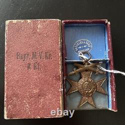 WWI Bavaria Military Merit Cross with Swords 3rd Class Original Box RARE
