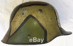 WWI Camouflage German Helmet, Buckle, Dog Tag, Canteen, Capture Lot. AWESOME