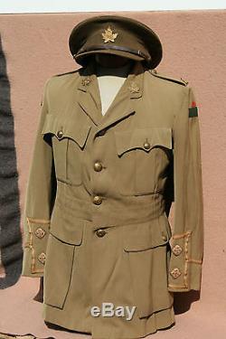 WWI Canadian CEF 75th Battalion Cuff Rank Tunic With Cap