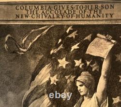 WWI Columbia Gives to Her Son Wounded in Action Certificate Penn 109th McNamee