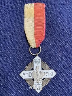 WWI Cross of Polish Soldiers from America Type 1 1920 Original RARE