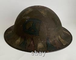 WWI Doughboy Helmet 1st Infantry Division & Big Red One & I Corps Markings