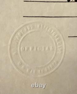 WWI Era United States Marine Corps War Service Certificate With Mailing Tube