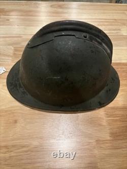 WWI FRENCH ARMY M-1915 ADRIAN Steel Combat HELMET Republic Black Paint WWII