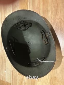 WWI FRENCH ARMY M-1915 ADRIAN Steel Combat HELMET Republic Black Paint WWII