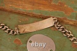 WWI (Father) + WWII (Son) Dog Tags + Bracelet RARE FIND George M. & W. Hinshaw