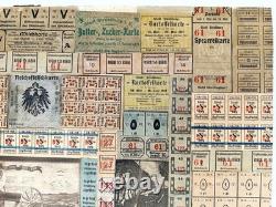 WWI Framed Ration Coupon Collage Folk Art Strasbourg Alsace Germany Trench 1917