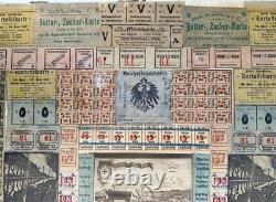 WWI Framed Ration Coupon Collage Folk Art Strasbourg Alsace Germany Trench 1917