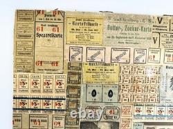 WWI Framed Ration Coupon Collage Folk Art Strasbourg Alsace Germany Trench 1917