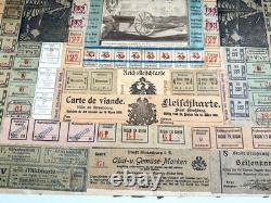 WWI Framed Ration Coupon Collage Folk Art Strasbourg Alsace Germany Trench 1917