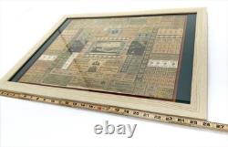 WWI Framed Ration Coupon Collage Folk Art Strasbourg Alsace Germany Trench 1917