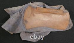 WWI French Army Machine Gunners Vest Cape Top Leather Reinforced Blue Wool, Rare